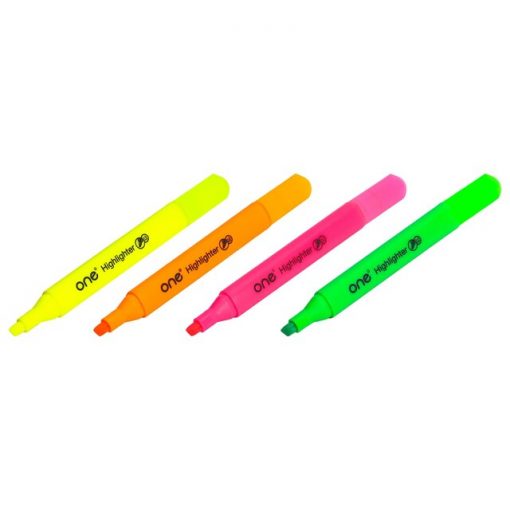 ปากกาเน้นข้อความ คละสี แพ็ค4ด้าม ONE HM506