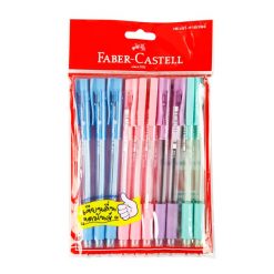 ปากกาลูกลื่น 0.5มม.นง. ด้ามคละสี (แพ็ค10ด้าม) Faber-Castell GRIP/PASTEL