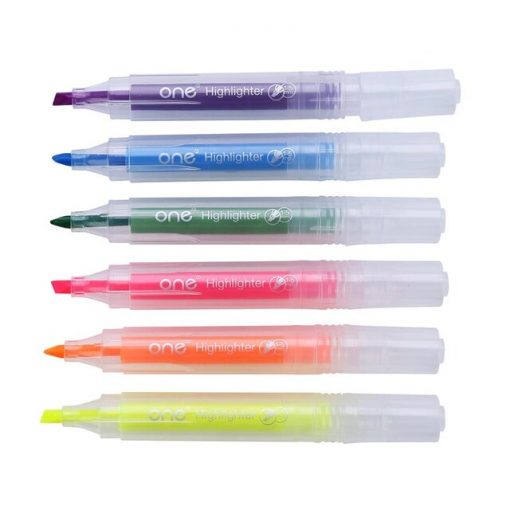 ปากกาเน้นข้อความ คละสี (แพ็ค6ด้าม) ONE G-0517T