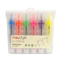 ปากกาเน้นข้อความ 2 หัว คละสี (แพ็ค6ด้าม) ME.STYLE GP509