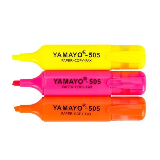 ปากกาเน้นข้อความ คละสี (3ด้าม) ยามาโย่ YM-505