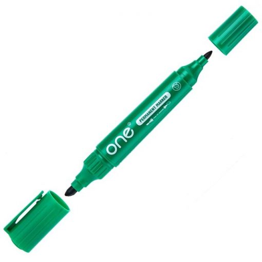 ปากกามาร์คเกอร์ 2 หัว สีเขียว แพ็ค12ด้าม ONE AH317