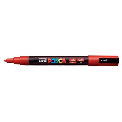 ปากกามาร์คเกอร์ POSCA 0.9-1.3 มม. แดง ยูนิ PC-3M