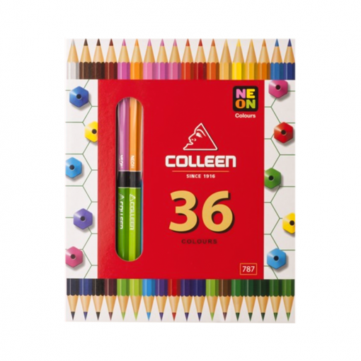 COLLEEN สีไม้คอลลีน 2 หัว 18 ด้าม 36 สี ( ด้ามเหลี่ยม )