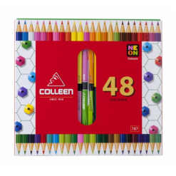 COLLEEN สีไม้คอลลีน 2 หัว 24 ด้าม 48 สี ( ด้ามเหลี่ยม )