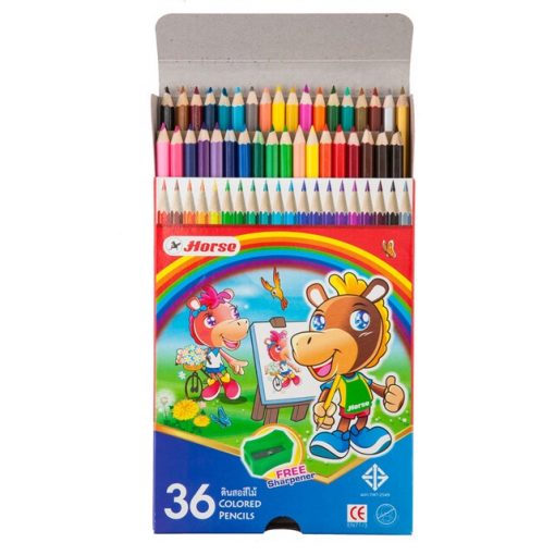 ดินสอสีพร้อมกบเหลา 36 สี ตราม้า
