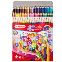 ดินสอสีไม้ 48 สี พร้อมกบเหลา ตราม้า H-2080