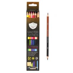 ดินสอสีไม้เกรดพรีเมี่ยมยาว 2 หัว 12 สี มาสเตอร์อาร์ต