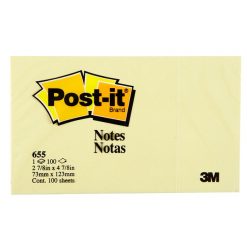 โพสต์-อิท โน้ต 655 3"x5" เหลือง (100แผ่น)